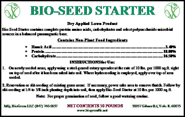 Label for Bio-Seed Starter